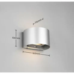 Luminaires Reality Applique murale d'extérieur Reality TALENT LED Titane, 2 lumières, Détecteur de mouvement