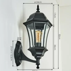 Luminaires Rustiques-hofstein Applique murale d'extérieur Etoe Noir, 1 lumière