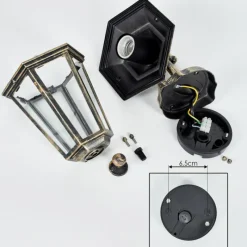 Lampes Dorées-hofstein Applique murale d'extérieur Loria Or, Noir, 1 lumière