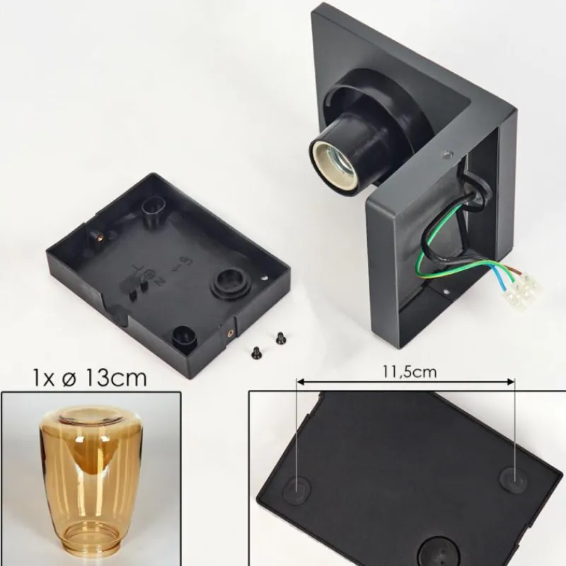 hofstein Applique murale d'extérieur Aquin Anthracite, 1 lumière