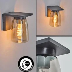 hofstein Applique murale d'extérieur Aquin Anthracite, 1 lumière