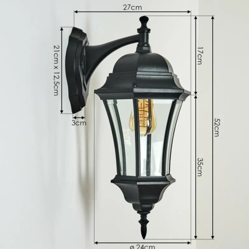 Luminaires Rustiques-hofstein Applique murale d'extérieur Etoe Noir, 1 lumière