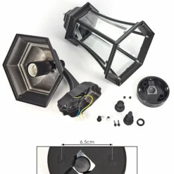 Luminaires Rustiques-hofstein Applique murale d'extérieur Etoe Noir, 1 lumière