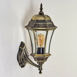 Luminaires Rustiques-hofstein Applique murale d'extérieur Etoe Brun, Or, 1 lumière