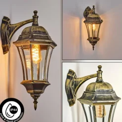 Luminaires Rustiques-hofstein Applique murale d'extérieur Etoe Brun, Or, 1 lumière