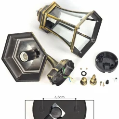 Luminaires Rustiques-hofstein Applique murale d'extérieur Etoe Brun, Or, 1 lumière