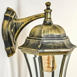 Luminaires Rustiques-hofstein Applique murale d'extérieur Etoe Brun, Or, 1 lumière