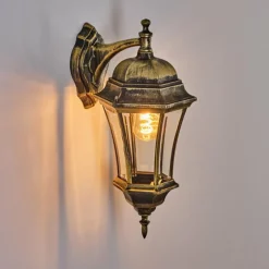 Luminaires Rustiques-hofstein Applique murale d'extérieur Etoe Brun, Or, 1 lumière