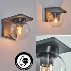 hofstein Applique murale d'extérieur Aquin Anthracite, 1 lumière