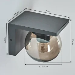 Suspension Verre Fumé-hofstein Applique murale d'extérieur Aquin Anthracite, 1 lumière