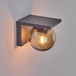 Suspension Verre Fumé-hofstein Applique murale d'extérieur Aquin Anthracite, 1 lumière