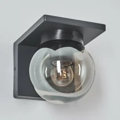 Suspension Verre Fumé-hofstein Applique murale d'extérieur Aquin Anthracite, 1 lumière