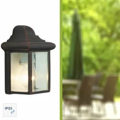 Luminaires Rustiques-Luminaires Brilliant Applique murale d'extérieur Brilliant Newport Transparent, 1 lumière