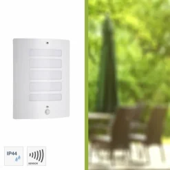 Luminaires Brilliant Applique murale d'extérieur Brilliant Todd Blanc, 1 lumière, Détecteur de mouvement