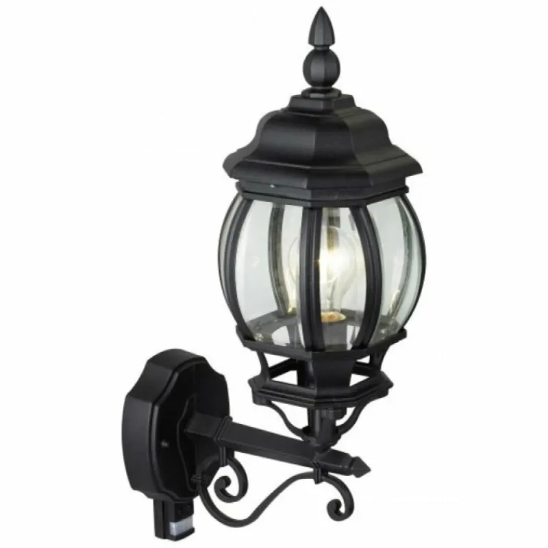 Luminaires Brilliant Applique murale d'extérieur Brilliant Istria Noir, 1 lumière, Détecteur de mouvement