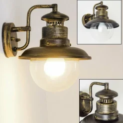 Luminaires Rustiques-hofstein Applique murale d'extérieur Brilliant Artu Brun doré, Noir, 1 lumière