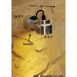 Luminaires Konstsmide Applique murale d'extérieur Konstsmide Monza LED Aluminium, Acier inoxydable, 6 lumières, Détecteur de mouvement