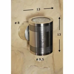 Luminaires Konstsmide Applique murale d'extérieur Konstsmide Monza LED Aluminium, Acier inoxydable, 1 lumière