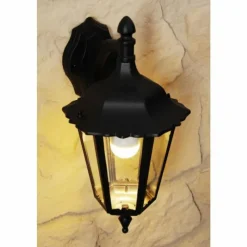Luminaires Konstsmide Applique murale d'extérieur Konstsmide FIRENZE Noir, Transparent, 1 lumière