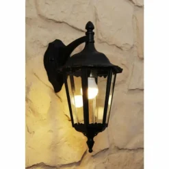 Luminaires Konstsmide Applique murale d'extérieur Konstsmide FIRENZE Noir, Transparent, 1 lumière
