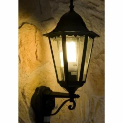 Luminaires Lutec Applique murale d'extérieur LUTEC BRISTOL Noir, Transparent, 1 lumière, Détecteur de mouvement