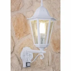 Luminaires Lutec Applique murale d'extérieur LUTEC BRISTOL Transparent, Blanc, 1 lumière, Détecteur de mouvement