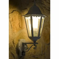 Luminaires Lutec Applique murale d'extérieur LUTEC BRISTOL Transparent, Blanc, 1 lumière, Détecteur de mouvement