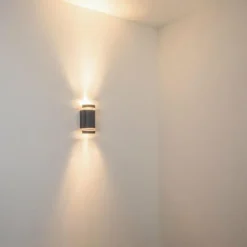 hofstein Applique murale d'extérieur Tagish Anthracite, 2 lumières