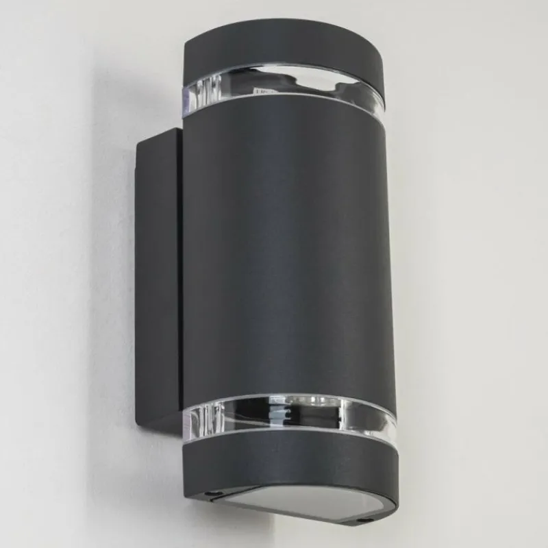 hofstein Applique murale d'extérieur Tagish Anthracite, 2 lumières