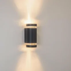 hofstein Applique murale d'extérieur Tagish Anthracite, 2 lumières