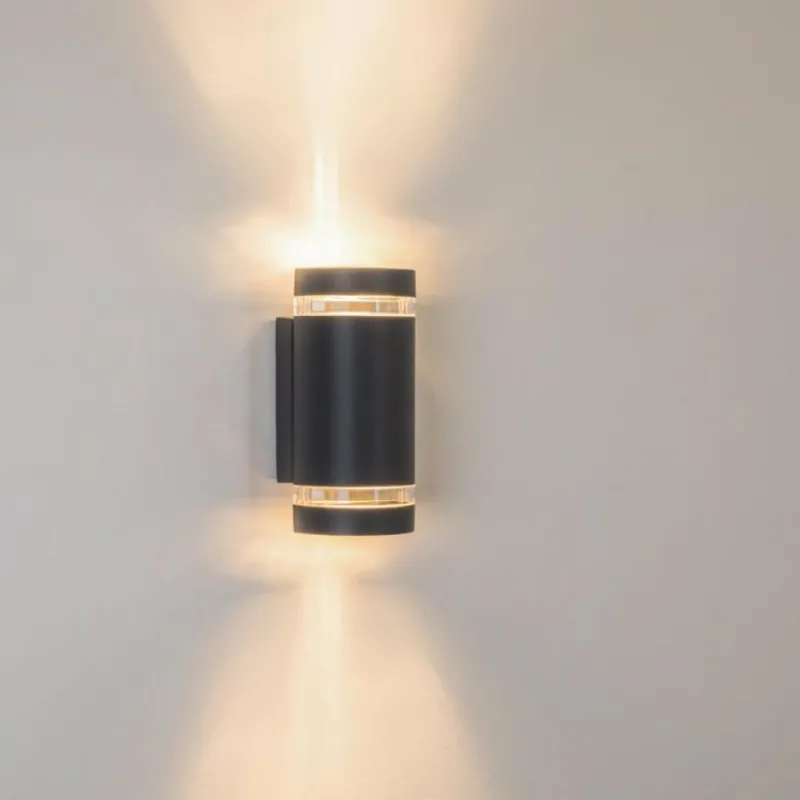 hofstein Applique murale d'extérieur Tagish Anthracite, 2 lumières