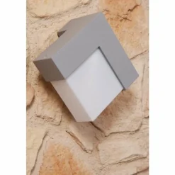 Luminaires Lutec Applique murale d'extérieur LUTEC GEOMETRY Argenté, Blanc, 1 lumière
