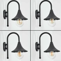 hofstein Applique murale d'extérieur Brilliant Berna Noir, 1 lumière