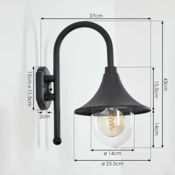 hofstein Applique murale d'extérieur Brilliant Berna Noir, 1 lumière