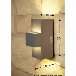 Luminaires Konstsmide Applique murale d'extérieur Konstsmide MONZA LED Acier inoxydable, 2 lumières