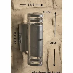 Luminaires Konstsmide Applique murale d'extérieur Konstsmide MODENA Acier inoxydable, 2 lumières