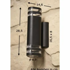 Luminaires Konstsmide Applique murale d'extérieur Konstsmide Modena Noir, 2 lumières