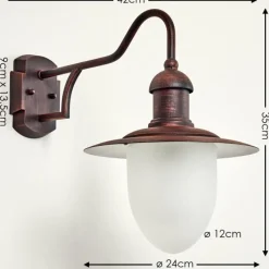 hofstein Applique murale d'extérieur Lucide ARUBA Brun, Rouille, 1 lumière