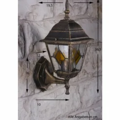 Luminaires Rustiques-hofstein Applique murale d'extérieur Antibes Brun doré, 1 lumière