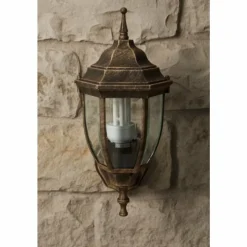 Lampes Dorées-Luminaires Rabalux Applique murale d'extérieur Rabalux Nizza Or, Laiton, Transparent