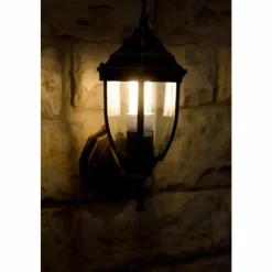 Lampes Dorées-Luminaires Rabalux Applique murale d'extérieur Rabalux Nizza Or, Laiton, Transparent