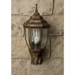 Lampes Dorées-Luminaires Rabalux Applique murale d'extérieur Rabalux Nizza Or, Laiton, Transparent