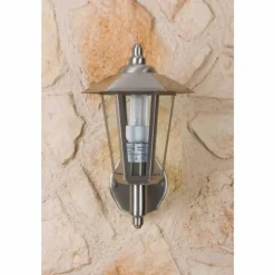 hofstein Applique murale d'extérieur Moskau Acier inoxydable, Transparent, 1 lumière