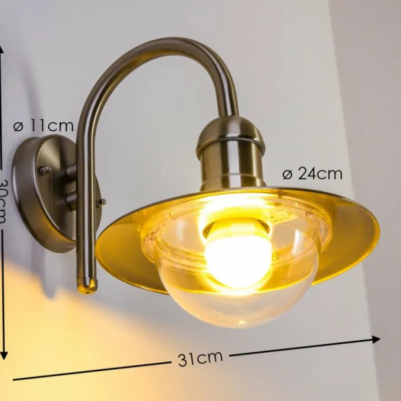 hofstein Applique murale d'extérieur Elima Acier inoxydable, 1 lumière