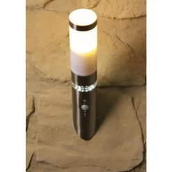 Luminaires Brilliant Applique murale d'extérieur Brilliant Bole Acier inoxydable, 1 lumière, Détecteur de mouvement