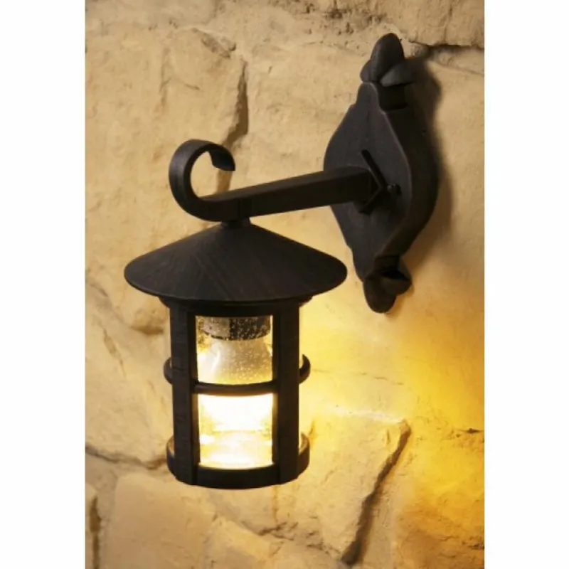 Luminaires Rustiques-Luminaires Brilliant Applique murale d'extérieur Brilliant Jordy Brun, Rouille, Noir, Transparent, 1 lumière