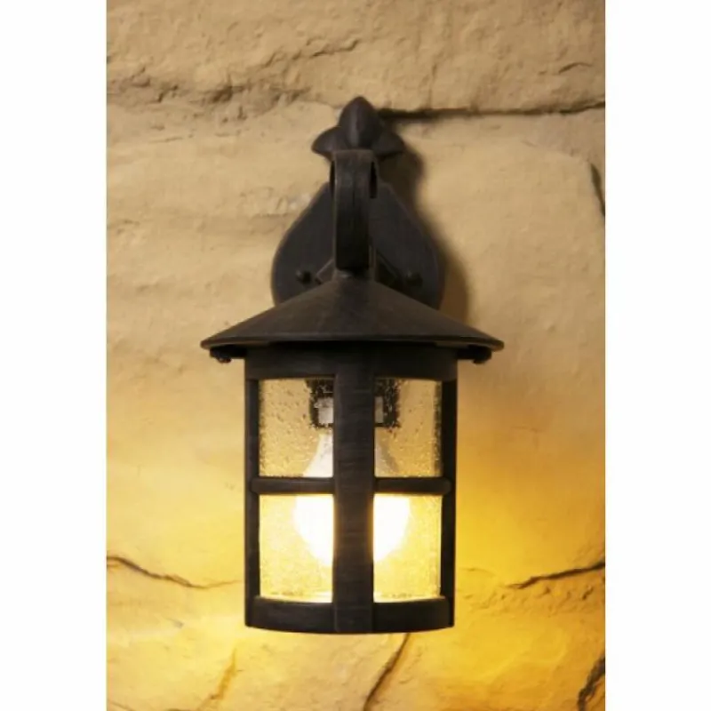 Luminaires Rustiques-Luminaires Brilliant Applique murale d'extérieur Brilliant Jordy Brun, Rouille, Noir, Transparent, 1 lumière