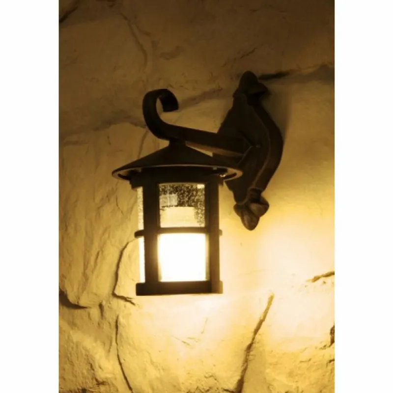 Luminaires Rustiques-Luminaires Brilliant Applique murale d'extérieur Brilliant Jordy Brun, Rouille, Noir, Transparent, 1 lumière