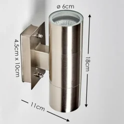 hofstein Applique murale d'extérieur Malaga Acier inoxydable, 2 lumières