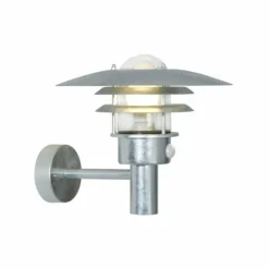 Luminaires Nordlux Applique murale d'extérieur Nordlux LÃNSTRUP Zingué, 1 lumière, Détecteur de mouvement